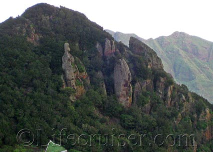 Rock standings on a mountain in Anaga area, Tenerife North, Photo by Lifecruiser