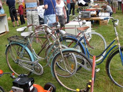 An old Crescent bicycle at an countryside auction at Lauters, Fårö island, Gotland, Sweden, Copyright Lifecruiser.com