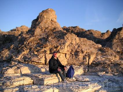 Sitting at rocks, Fårö Island, Gotland, Sweden, Spring