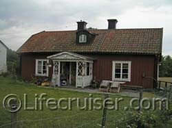 Swedish red old cottage