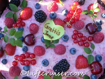 Mr Lifecruiser's daughter birthday cake with summer berries