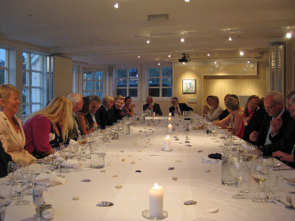 Birthday dinner table at Holmsbu Bad and Fjord Hotel