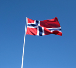 Norway's Flag with a blue sky