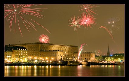 Fireworks over Stockholm Royal Palace,  Sweden, Copyright Lifecruiser.com