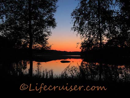 Sunset at a lake in Sweden