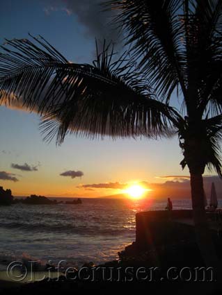 Romantic sunset at Puerto de Santiago, Tenerife, Canary Islands, Spain