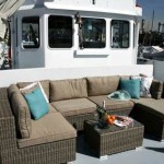 Lounge area rent yacht boat st Katharine