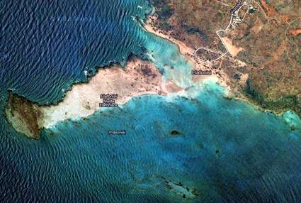 Crete, Greece: Elafonisi beach satellite view