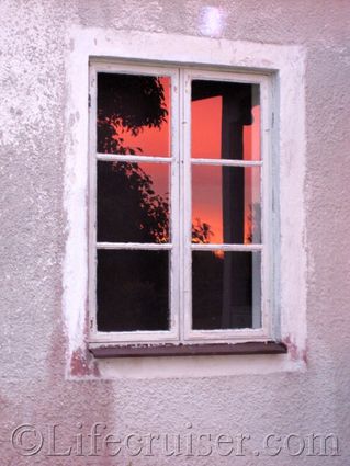 Rural-sunset-window, Gotland, Sweden