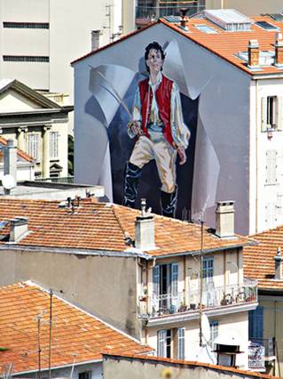 France wall painted man with sword
