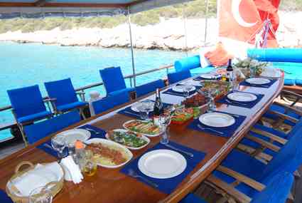 Gulet Cruise Dinner Table