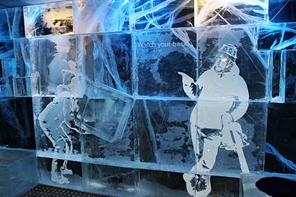 Icebar ice blocks art interior Stockholm