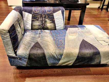 Sweden, Stockholm shopping Levis couch
