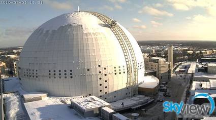 SkyView attraction premiere, Stockholm Globe Arena, Sweden. Copyright Globe Arenas.
