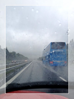 Swedish rainy weather road