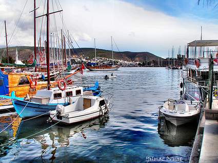 Boats in Bodrum harbor, Turkey